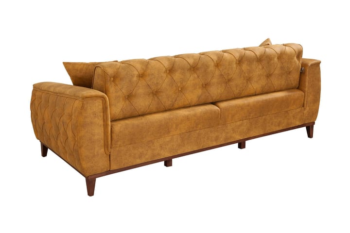 3:n ist Sohva Zollino - Keltainen/Luonnonväri - Huonekalut - Sohvat - 3:n istuttava sohva