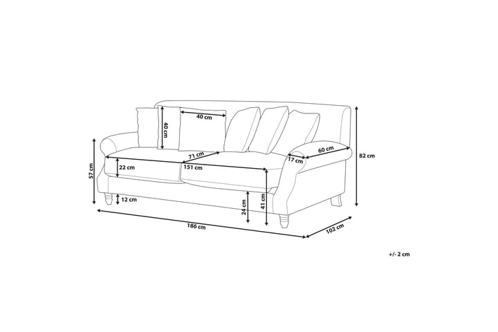 Sohva Eike 2-4:n ist - Beige - Huonekalut - Sohva - 3:n istuttava sohva
