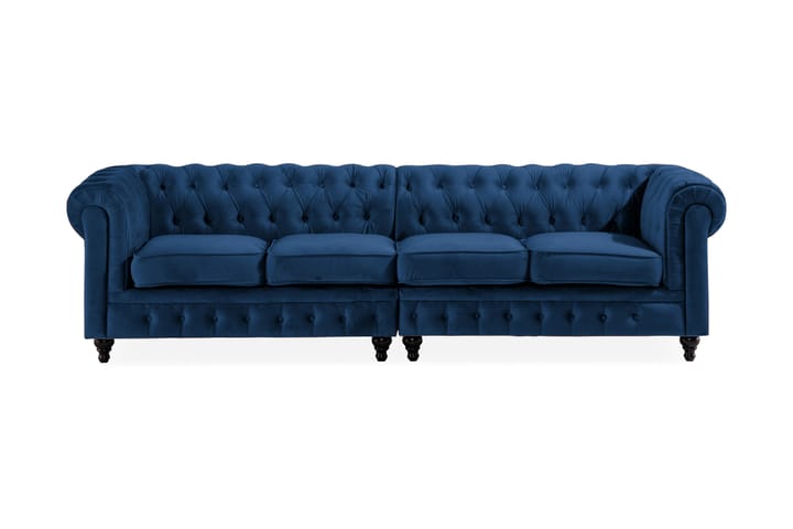 Samettisohva 4:n ist Chesterfield Lyx - Sininen - Huonekalut - Sohvat - 4:n istuttava sohva