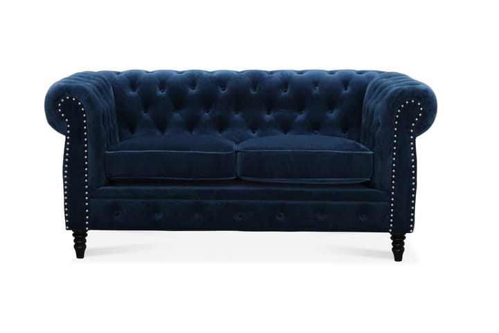 Samettisohva Chester Deluxe 2:n ist - Sininen - Huonekalut - Sohvat - 2:n istuttava sohva