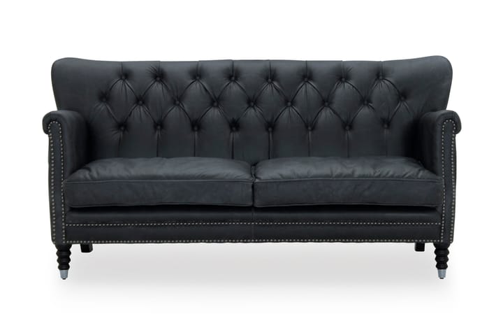 Sohva Blackpool 2,5-istuttava Musta Vintagenahka - Huonekalut - Sohvat - Howard-sohvat