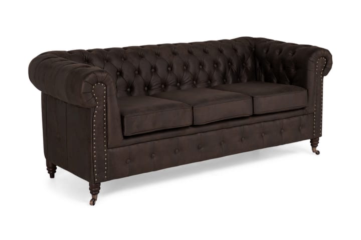 Sohva Chester Deluxe 3:n ist - Tummanruskea - Huonekalut - Sohva - Howard-sohvat