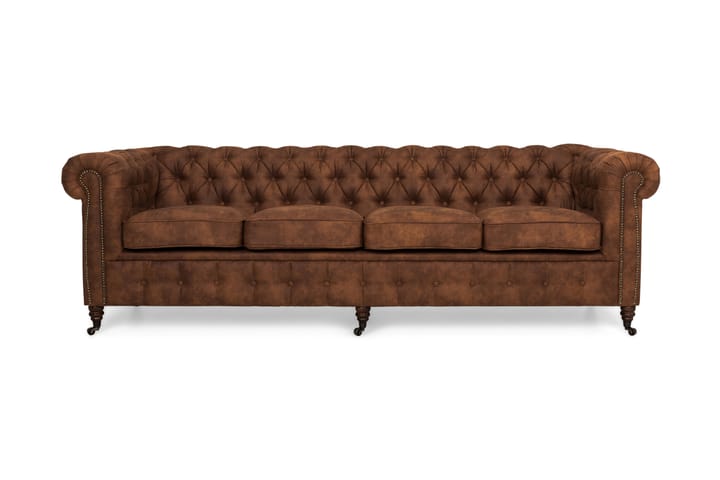 Sohva Chester Deluxe 4:n ist - Konjakki - Huonekalut - Sohvat - 4:n istuttava sohva
