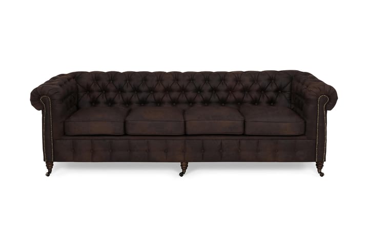 Sohva Chester Deluxe 4:n ist Vintage - Tummanruskea - Huonekalut - Sohva - 4:n istuttava sohva