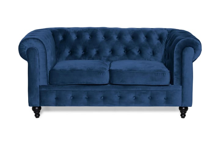 Sohva Walton Lyx 2:n ist Sininen sametti - Huonekalut - Sohvat - Howard-sohvat