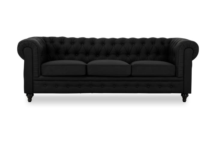 Sohva Walton Lyx 3:n ist Keinonahka - Musta - Huonekalut - Sohva - 3:n istuttava sohva