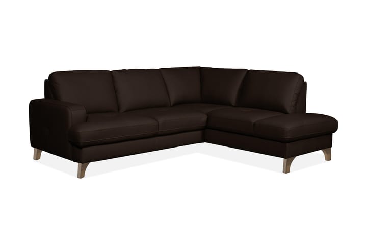 Kulmavuodesohva Alamito Oikea Nahka / PVC - Tummanruskea | Puu - Huonekalut - Sohva - 4:n istuttava sohva