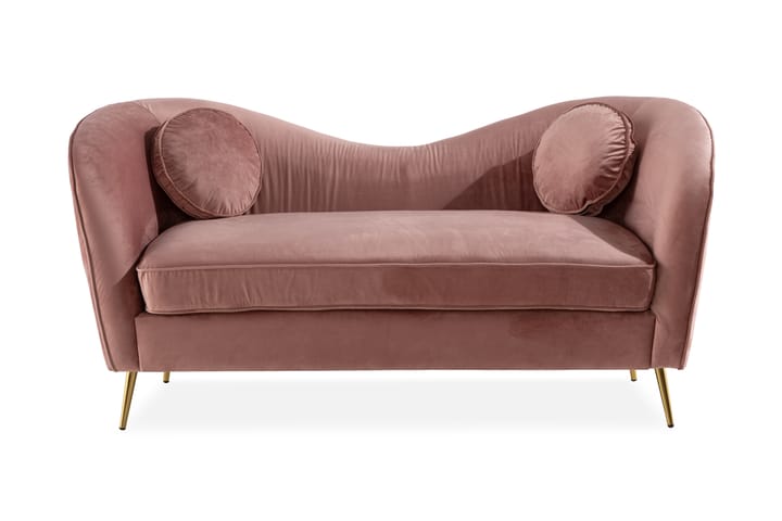 Lepotuoli Newstead Sametti - Vaaleanpunainen - Huonekalut - Sohvat - 2:n istuttava sohva
