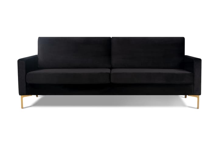 Samettisohva Decebal 3:n ist - Musta - Huonekalut - Sohva - 3:n istuttava sohva