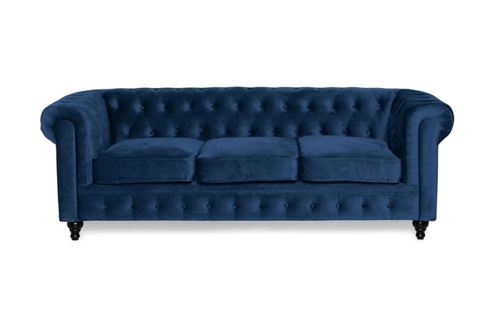 Samettisohva Walton Lyx 3:n ist - Sininen - Huonekalut - Sohvat - Howard-sohvat