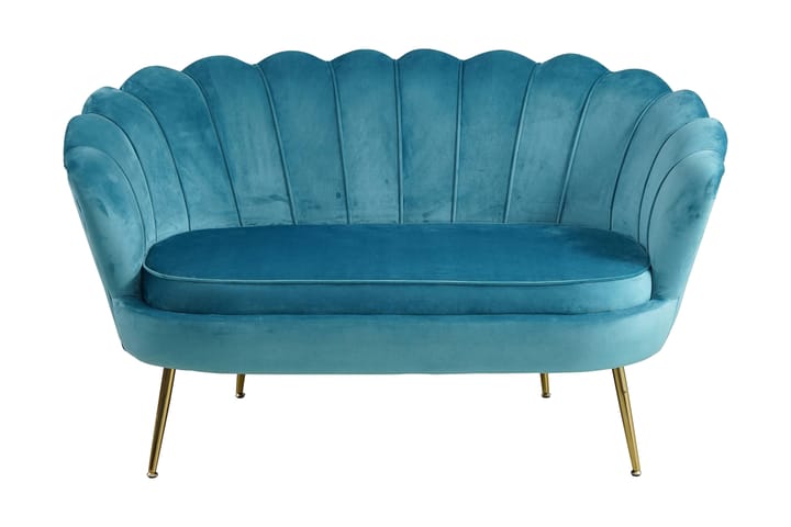 Sohva Shell Sininen Sametti - Huonekalut - Sohvat - 2:n istuttava sohva