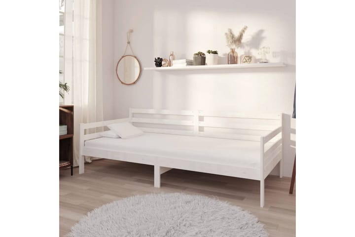 Päivävuode valkoinen täysi mänty 90x200 cm - Valkoinen - Huonekalut - Sänky - Sänkykehikot & sängynrungot