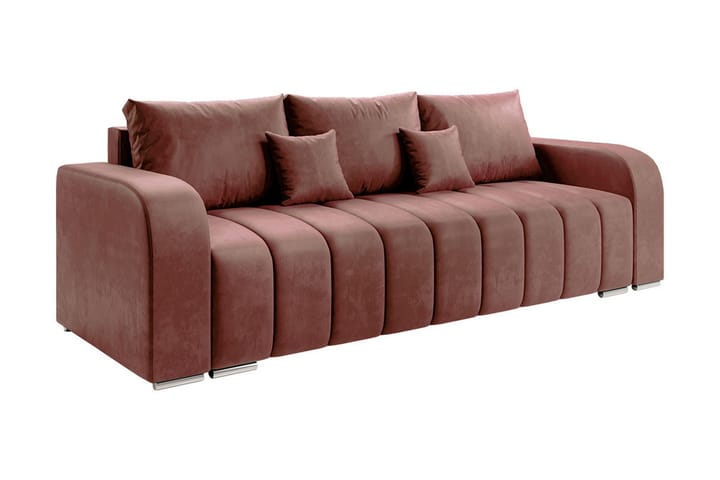 3:n ist sohva Zulueta - Vaaleanpunainen - Huonekalut - Sohva - Vuodesohva
