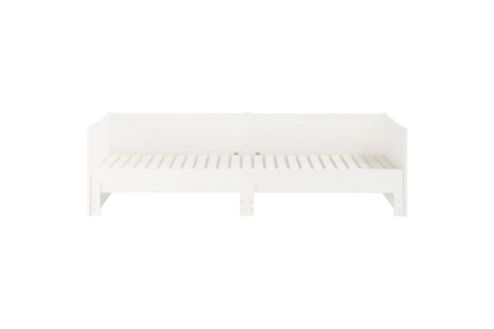 Sohvasänky ulosvedettävä valkoinen täysi mänty 2x (80x200) c - Valkoinen - Huonekalut - Sänky - Sänkykehikot & sängynrungot