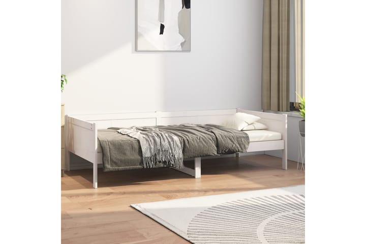 Sohvasänky valkoinen täysi mänty 90x200 cm - Valkoinen - Huonekalut - Sohva - Vuodesohva
