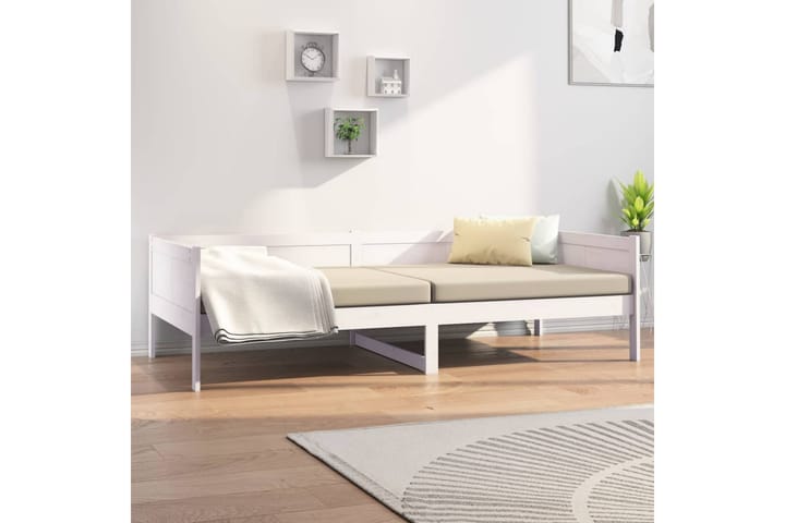 Sohvasänky valkoinen täysi mänty 90x200 cm - Valkoinen - Huonekalut - Sohva - Vuodesohva