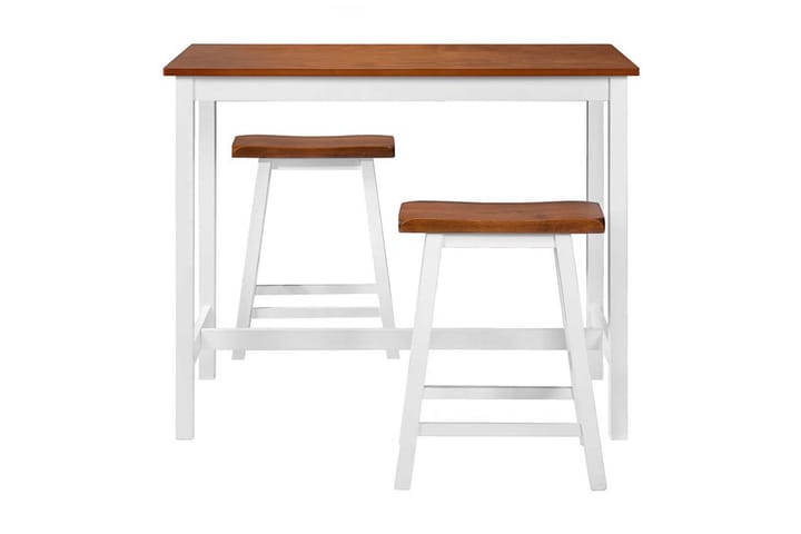 Baaripöytä ja istuinsarja 3 osaa kiinteä puu - Ruskea - Huonekalut - Tuoli & nojatuoli - Baarituolit