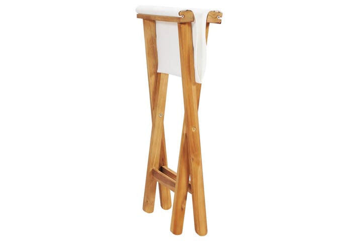 Taitettavat tuolit 2 kpl täysi tiikki ja kangas kermanvalkoi - Huonekalut - Tuolit - Säkkituoli