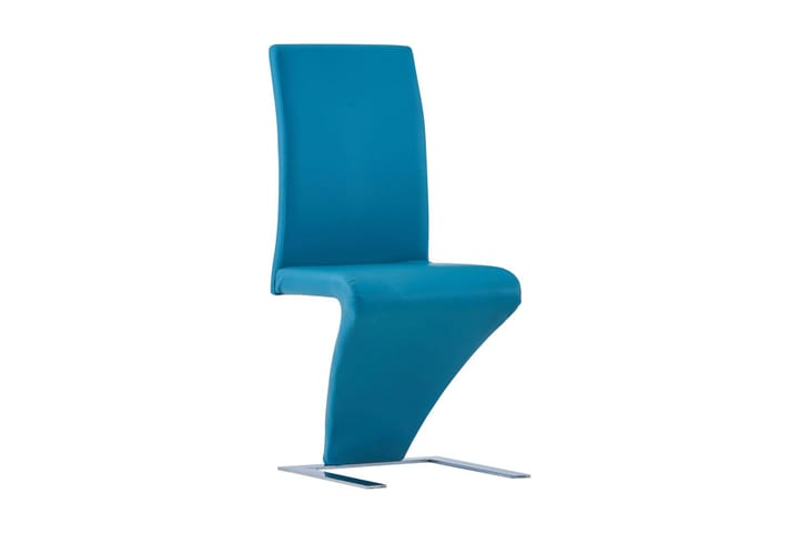 Ruokailutuoli Zigzag-muoto 2 kpl sininen keinonahka - Sininen - Huonekalut - Tuoli & nojatuoli - Käsinojallinen tuoli