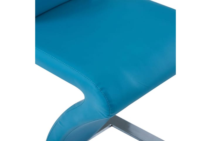 Ruokailutuoli Zigzag-muoto 6 kpl sininen keinonahka - Huonekalut - Tuoli & nojatuoli - Käsinojallinen tuoli