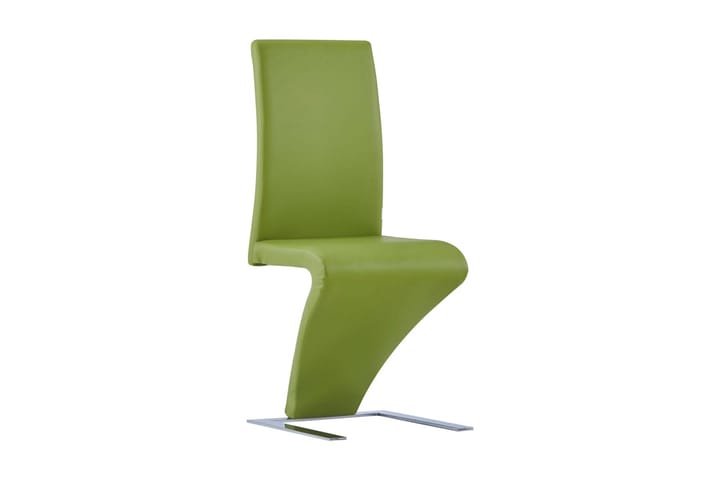 Ruokailutuoli Zigzag-muoto 6 kpl vihreä keinonahka - Huonekalut - Tuoli & nojatuoli - Käsinojallinen tuoli