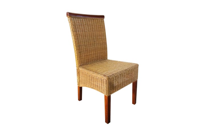 Ruokapöydän tuolit 2 kpl ruskea luonnollinen rottinki - Ruskea - Huonekalut - Tuolit - Käsinojallinen tuoli