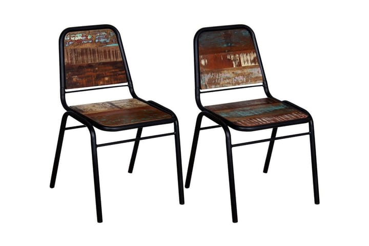 Ruokapöydän tuolit 2 kpl täysi uusiokäytetty puu - Ruskea - Huonekalut - Tuoli & nojatuoli - Käsinojallinen tuoli