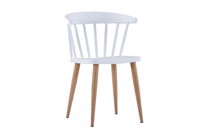 Ruokapöydän tuolit 2 kpl valkoinen muovi - Valkoinen - Huonekalut - Tuoli & nojatuoli - Käsinojallinen tuoli
