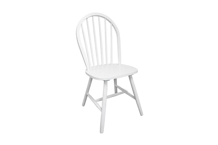 Ruokapöydän tuolit 2 kpl valkoinen täysi puu - Valkoinen - Huonekalut - Tuoli & nojatuoli - Käsinojallinen tuoli
