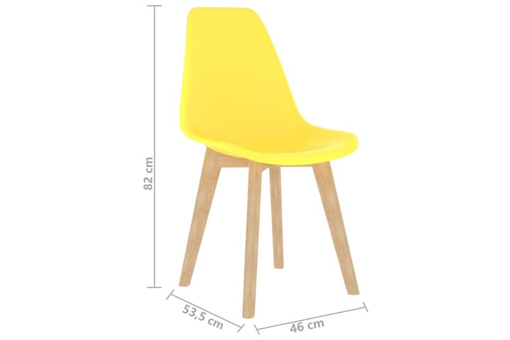 Ruokapöydän tuolit 4 kpl keltainen muovi - Keltainen - Huonekalut - Tuoli & nojatuoli - Käsinojallinen tuoli