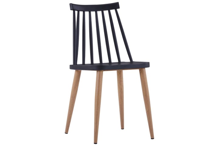 Ruokapöydän tuolit 4 kpl musta muovi - Musta - Huonekalut - Tuoli & nojatuoli - Käsinojallinen tuoli