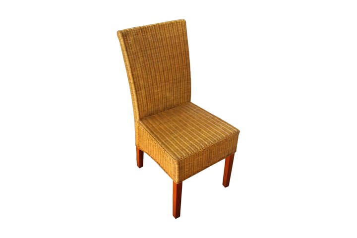 Ruokapöydän tuolit 4 kpl ruskea luonnollinen rottinki - Ruskea - Huonekalut - Tuoli & nojatuoli - Käsinojallinen tuoli