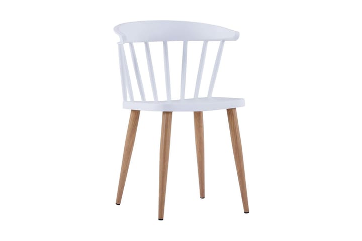 Ruokapöydän tuolit 6 kpl valkoinen muovi - Valkoinen - Huonekalut - Tuoli & nojatuoli - Käsinojallinen tuoli
