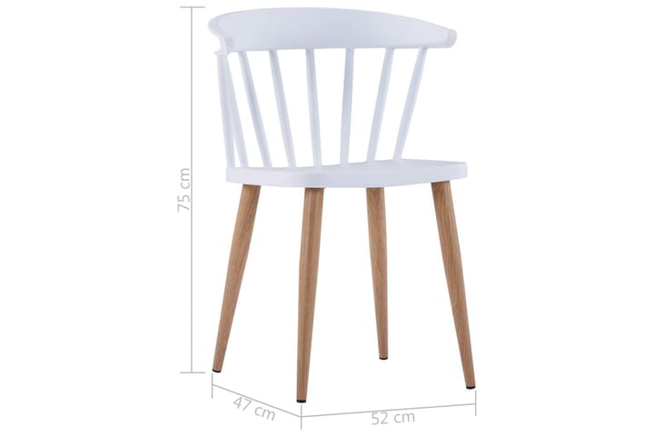 Ruokapöydän tuolit 6 kpl valkoinen muovi - Valkoinen - Huonekalut - Tuoli & nojatuoli - Käsinojallinen tuoli