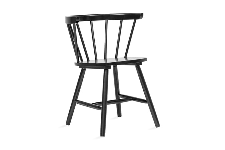 Ruokatuolit 2 kpl musta täysi kumipuu - Musta - Huonekalut - Tuoli & nojatuoli - Ruokapöydän tuolit