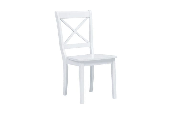 Ruokatuolit 2 kpl valkoinen kumipuu - Valkoinen - Huonekalut - Tuoli & nojatuoli - Ruokapöydän tuoli