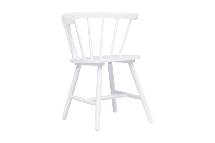 Ruokatuolit 2 kpl valkoinen täysi kumipuu - Valkoinen - Huonekalut - Tuoli & nojatuoli - Ruokapöydän tuoli