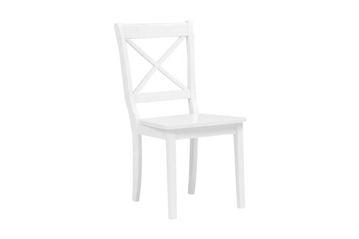 Ruokatuolit 4 kpl valkoinen kumipuu - Valkoinen - Huonekalut - Tuoli & nojatuoli - Ruokapöydän tuoli