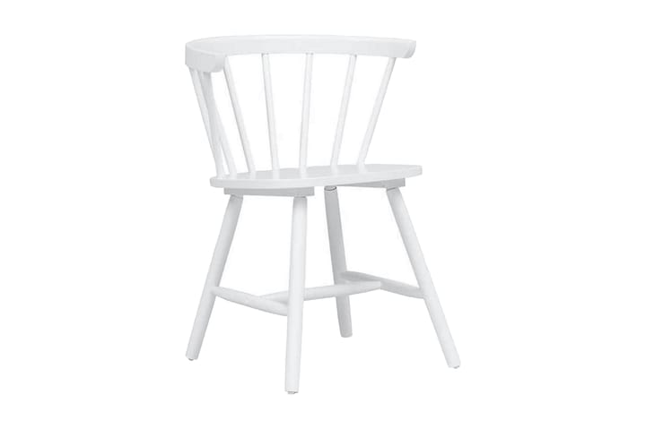 Ruokatuolit 4 kpl valkoinen täysi kumipuu - Valkoinen - Huonekalut - Tuolit - Käsinojallinen tuoli
