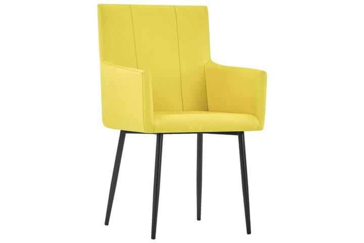 Ruokatuolit käsinojilla 4 kpl keltainen kangas - Keltainen - Huonekalut - Tuoli & nojatuoli - Käsinojallinen tuoli
