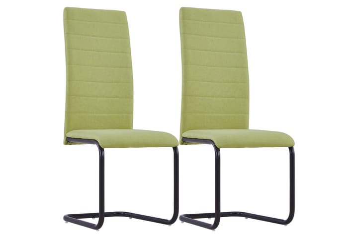 Ruokatuolit takajalattomat 2 kpl vihreä kangas - Vihreä - Huonekalut - Tuolit - Käsinojallinen tuoli