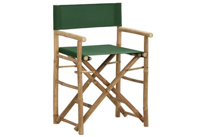 Kokoontaitettava ohjaajantuoli 2 kpl vihreä bambu ja kangas - Huonekalut - Tuoli & nojatuoli - Ohjaajantuolit
