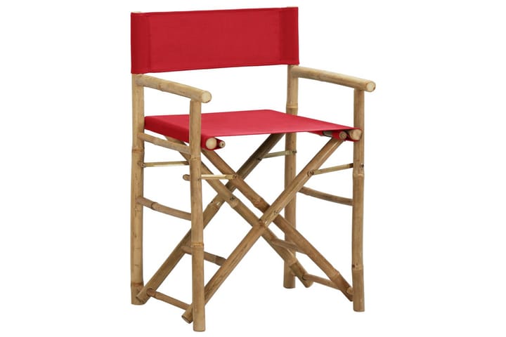 Kokoontaitettava ohjaajantuoli 2kpl punainen bambu ja kangas - Huonekalut - Tuoli & nojatuoli - Ohjaajantuolit