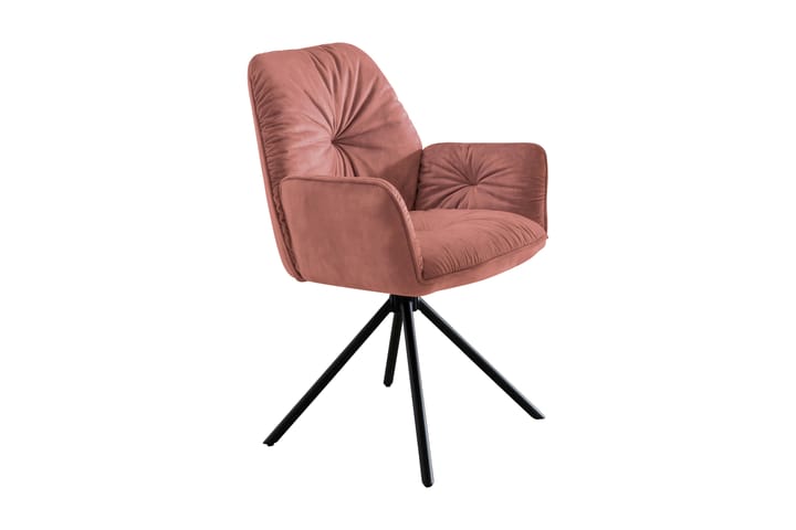 Nojatuoli Cerano Pyörivä - Vaaleanpunainen / musta - Huonekalut - Tuoli & nojatuoli - Ruokapöydän tuolit