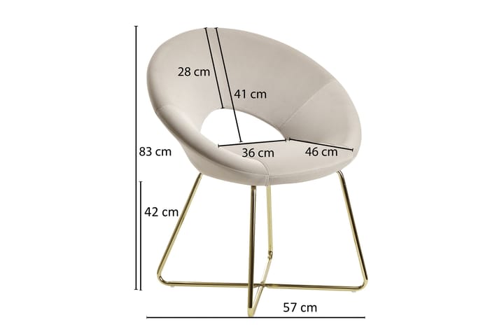 Nojatuoli Clanton - Kermanvalkoinen/Kulta - Huonekalut - Tuoli & nojatuoli - Ruokapöydän tuolit
