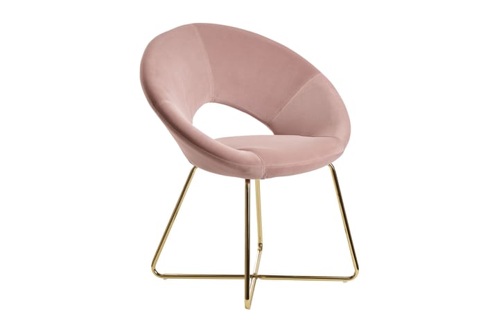 Nojatuoli Clanton - Vaaleanpunainen/Kulta - Huonekalut - Tuoli & nojatuoli - Ruokapöydän tuolit