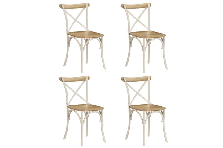 Ristiselkäiset tuolit 4 kpl valkoinen mangopuu - Valkoinen - Huonekalut - Tuolit - Ruokatuolit