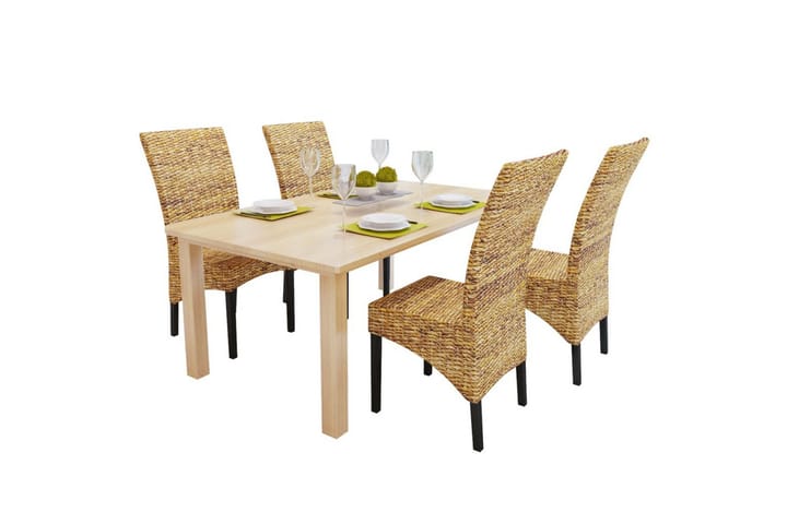 Ruokapöydän tuolit 4 kpl manilla ja täysi mangopuu - Ruskea - Huonekalut - Tuoli & nojatuoli - Ruokapöydän tuolit