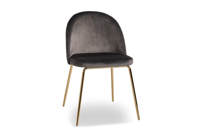 Ruokatuoli Gerardo Sametti - Harmaa/Kulta - Huonekalut - Tuoli & nojatuoli - Ruokapöydän tuolit