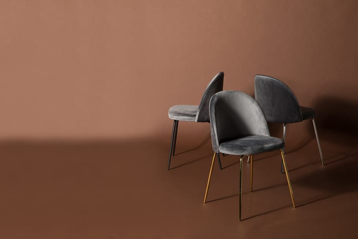 Ruokatuoli Gerardo Sametti - Harmaa/Musta - Huonekalut - Tuoli & nojatuoli - Ruokapöydän tuolit